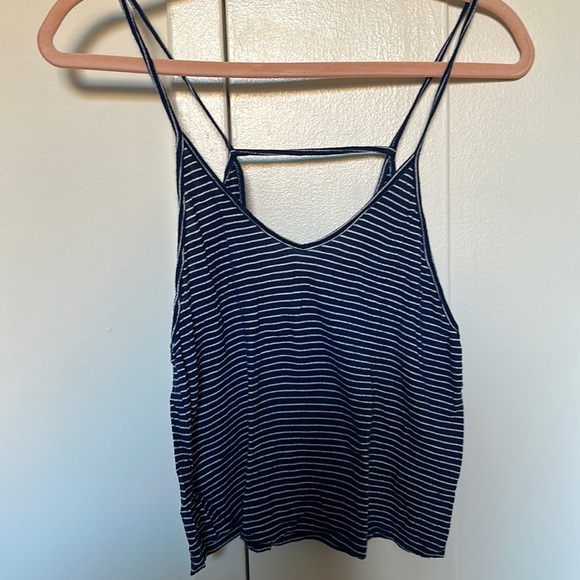 NWOT LF Blue and White Striped Strappy Tank Top - Picture 3 of 4